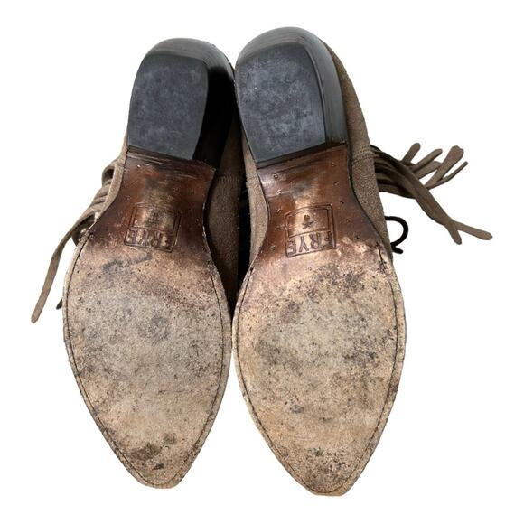 Frye Sacha Fringe Boho Western Suede Ash Bootie 9.5 - Picture 8 of 14